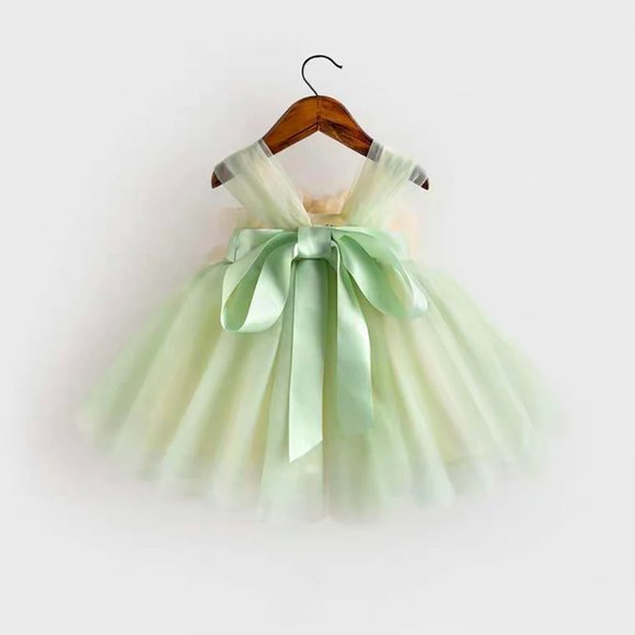 Green Baby Girls tulle Dress Princess flower Clothing Summer Party